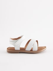 White Leather Sandals - Image 2 of 6