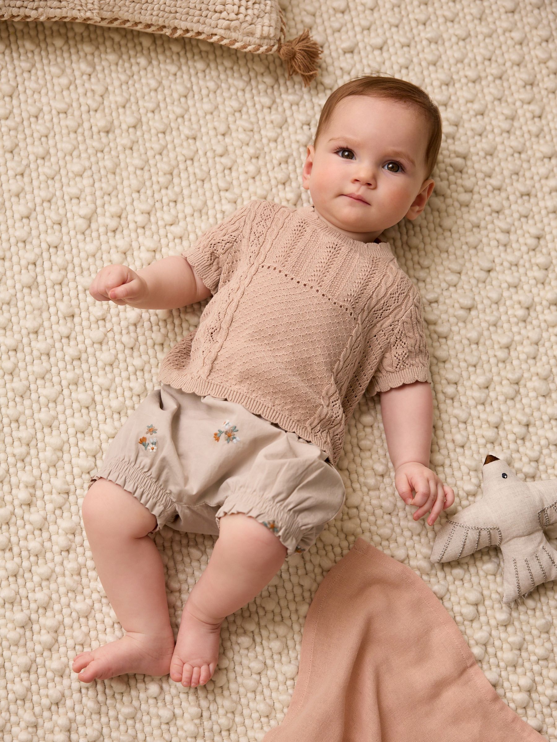 第一ネット Buy Rust Brown/Pink Baby Knitted Top and Woven Shorts Set その他
