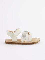 White Standard Fit (F) Touch Fastening Corkbed Sandals - Image 2 of 5