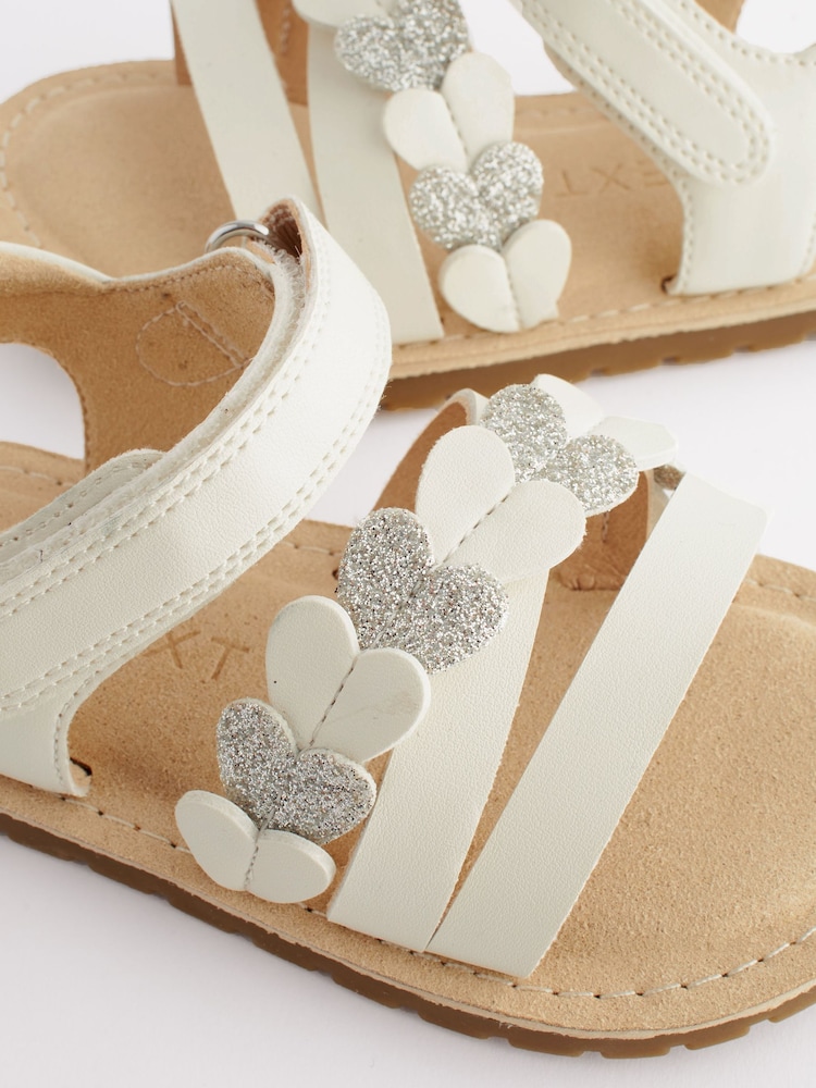White Standard Fit (F) Touch Fastening Corkbed Sandals - Image 5 of 5