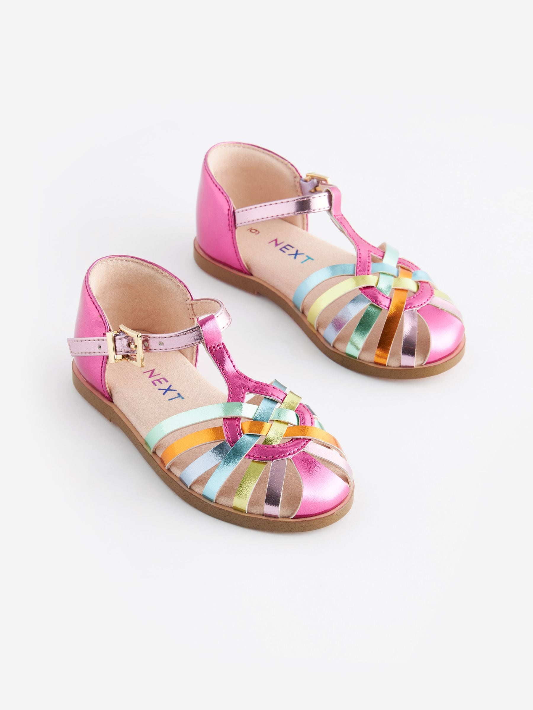 Rainbow metallic sandals on sale