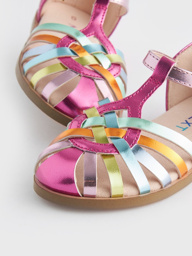 Rainbow Metallic Fisherman Occasion Sandals - Image 4 of 5