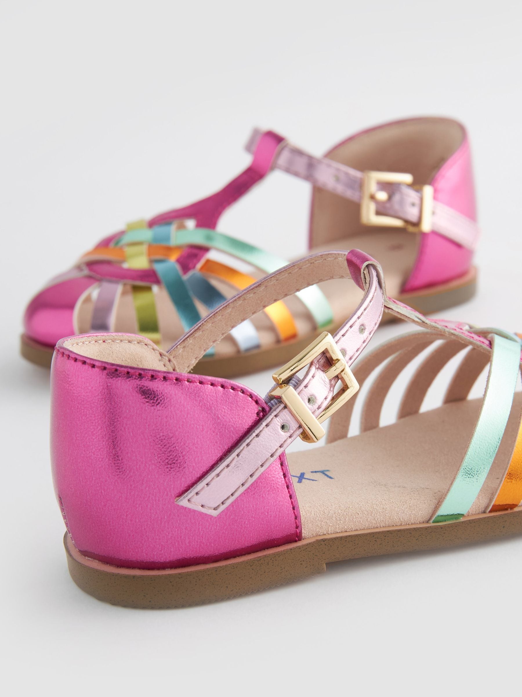 Rainbow Metallic Fisherman Occasion Sandals