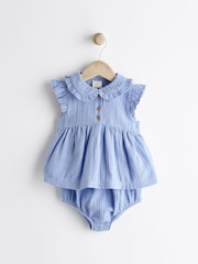 Blue Woven Baby Shirt and Knickers Set (0mths-3yrs) - Image 1 of 8