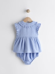 Blue Woven Baby Shirt and Knickers Set (0mths-3yrs) - Image 3 of 8