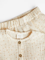 Beige 2 Piece Baby Short Sleeve Peplum Top & Shorts Set (0mths-3yrs) - Image 11 of 15