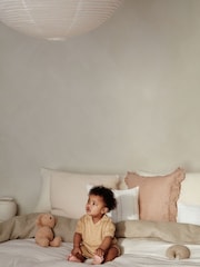 Beige 2 Piece Baby Short Sleeve Peplum Top & Shorts Set (0mths-3yrs) - Image 3 of 15