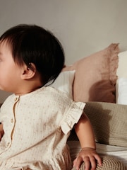 Beige 2 Piece Baby Short Sleeve Peplum Top & Shorts Set (0mths-3yrs) - Image 6 of 15