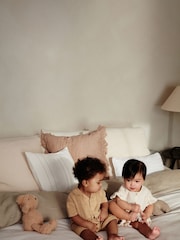 Beige 2 Piece Baby Short Sleeve Peplum Top & Shorts Set (0mths-3yrs) - Image 8 of 15