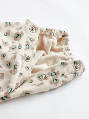 Tan Brown/Cream Leopard Print 100% Cotton Bodysuit & Baby Dungarees Set (0mths-3yrs) - Image 9 of 11