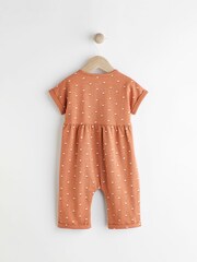 Rostbraun geblümt - Baby Kurzärmeliger Overall mit weitem Bein (0 Monate bis 3 Jahre) - Bild 2 von 7