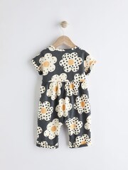 Monochromer Blumendruck - Baby Kurzärmeliger Overall mit weitem Bein (0 Monate bis 3 Jahre) - Bild 6 von 10