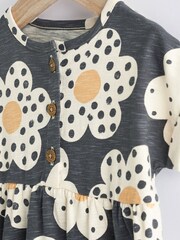 Monochromer Blumendruck - Baby Kurzärmeliger Overall mit weitem Bein (0 Monate bis 3 Jahre) - Bild 8 von 10
