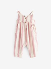 Pink/White Stripe Baby Romper (0mths-3yrs) - Image 1 of 5