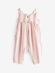 Pink/White Stripe Baby Romper (0mths-3yrs) - Image 4 of 5