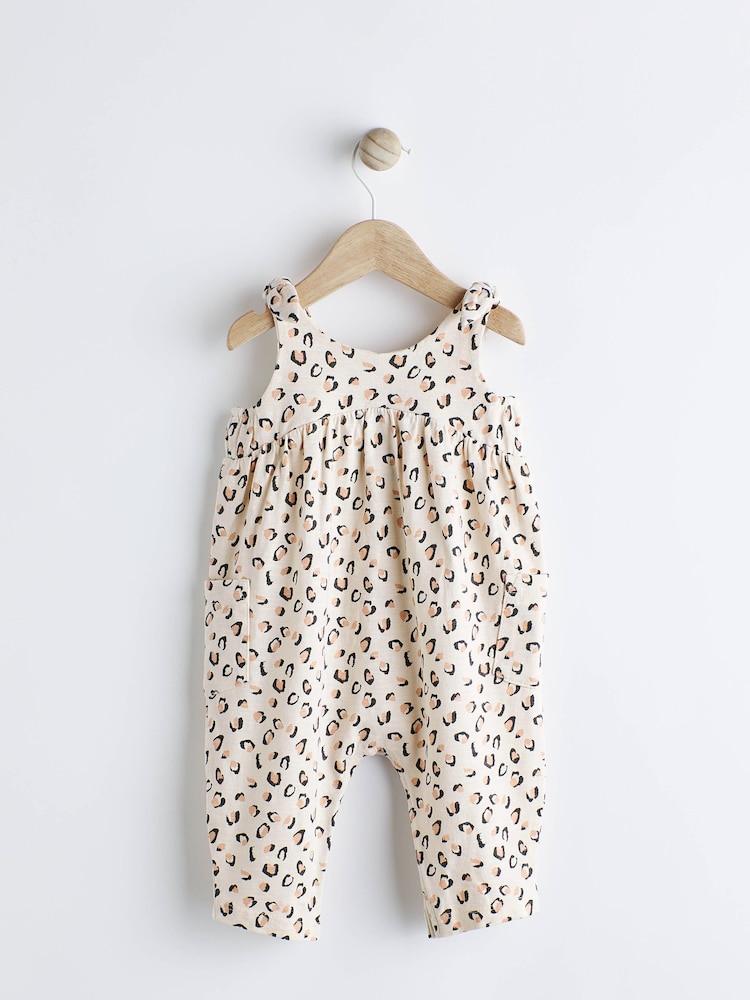 Tan Brown/ Cream Leopard Print Baby Romper (0mths-3yrs) - Image 2 of 5