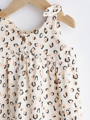 Tan Brown/ Cream Leopard Print Baby Romper (0mths-3yrs) - Image 3 of 5