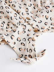 Tan Brown/ Cream Leopard Print Baby Romper (0mths-3yrs) - Image 4 of 5