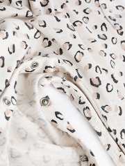 Tan Brown/ Cream Leopard Print Baby Romper (0mths-3yrs) - Image 5 of 5
