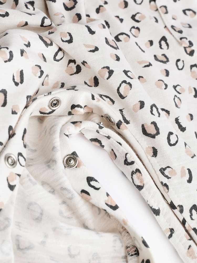 Tan Brown/ Cream Leopard Print Baby Romper (0mths-3yrs) - Image 5 of 5