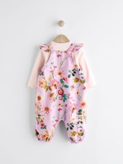 Purple Floral Baby Dungarees and Bodysuit Set (0mths-3yrs) - Image 3 of 8