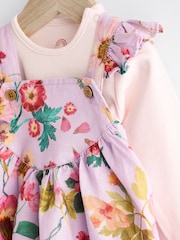 Purple Floral Baby Dungarees and Bodysuit Set (0mths-3yrs) - Image 4 of 8