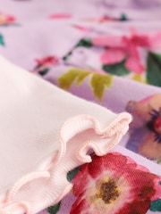 Purple Floral Baby Dungarees and Bodysuit Set (0mths-3yrs) - Image 6 of 8