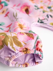 Purple Floral Baby Dungarees and Bodysuit Set (0mths-3yrs) - Image 8 of 8