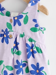 Lilac Purple Flower Print Baby Romper (0mths-3yrs) - Image 3 of 7