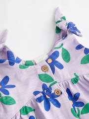 Lilac Purple Flower Print Baby Romper (0mths-3yrs) - Image 4 of 7