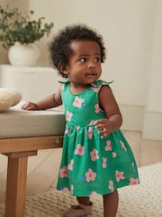 Green Floral Woven Baby Dress (0mths-2yrs) - Image 2 of 10