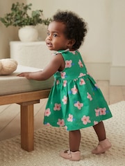 Green Floral Woven Baby Dress (0mths-2yrs) - Image 3 of 10