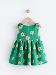 Green Floral Woven Baby Dress (0mths-2yrs) - Image 5 of 10