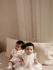 White Baby Party Frill Sleeve Dress (0mths-2yrs) - Image 2 of 5