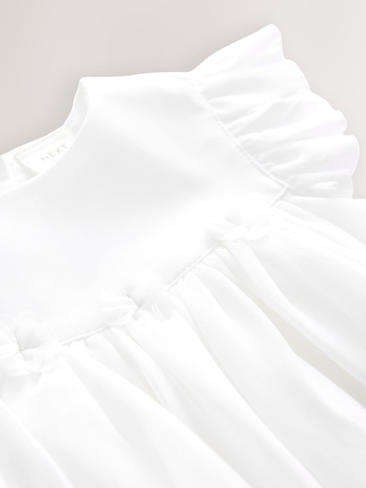 White Baby Party Frill Sleeve Dress (0mths-2yrs) - Image 5 of 5