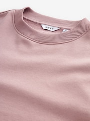 Light Pink Regular Fit Jersey Cotton Rich Crew Sweatshirt - Image 6 of 7