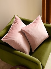Furn Blush/Grey Meridian Velvet 55 x 55cm Cushion Cover - Image 2 of 7