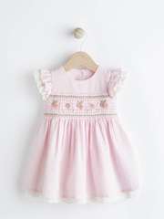 Pink Stripe Baby Dress (0mths-2yrs) - Image 1 of 6
