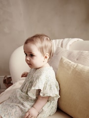 Green Ditsy Floral Woven Baby Dress And Knicker Set (0mths-2yrs) - Image 2 of 11