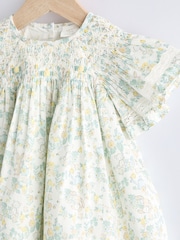 Green Ditsy Floral Woven Baby Dress And Knicker Set (0mths-2yrs) - Image 6 of 11