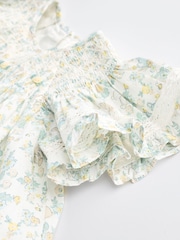 Green Ditsy Floral Woven Baby Dress And Knicker Set (0mths-2yrs) - Image 9 of 11