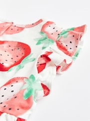 Roza/ lila s potiskom sadja - dojenček 100% Cotton Jersey obleka 2 komplet (0mths-2yrs) - Slika 8 iz 9