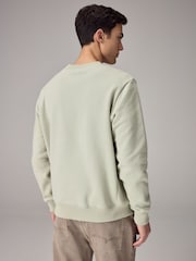 Light Green Regular Fit Jersey Cotton Rich Crew Sweatshirt - Image 3 of 7