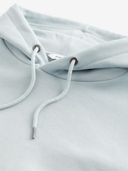 Light Blue Regular Fit Jersey Cotton Rich Overhead Hoodie - Image 7 of 8