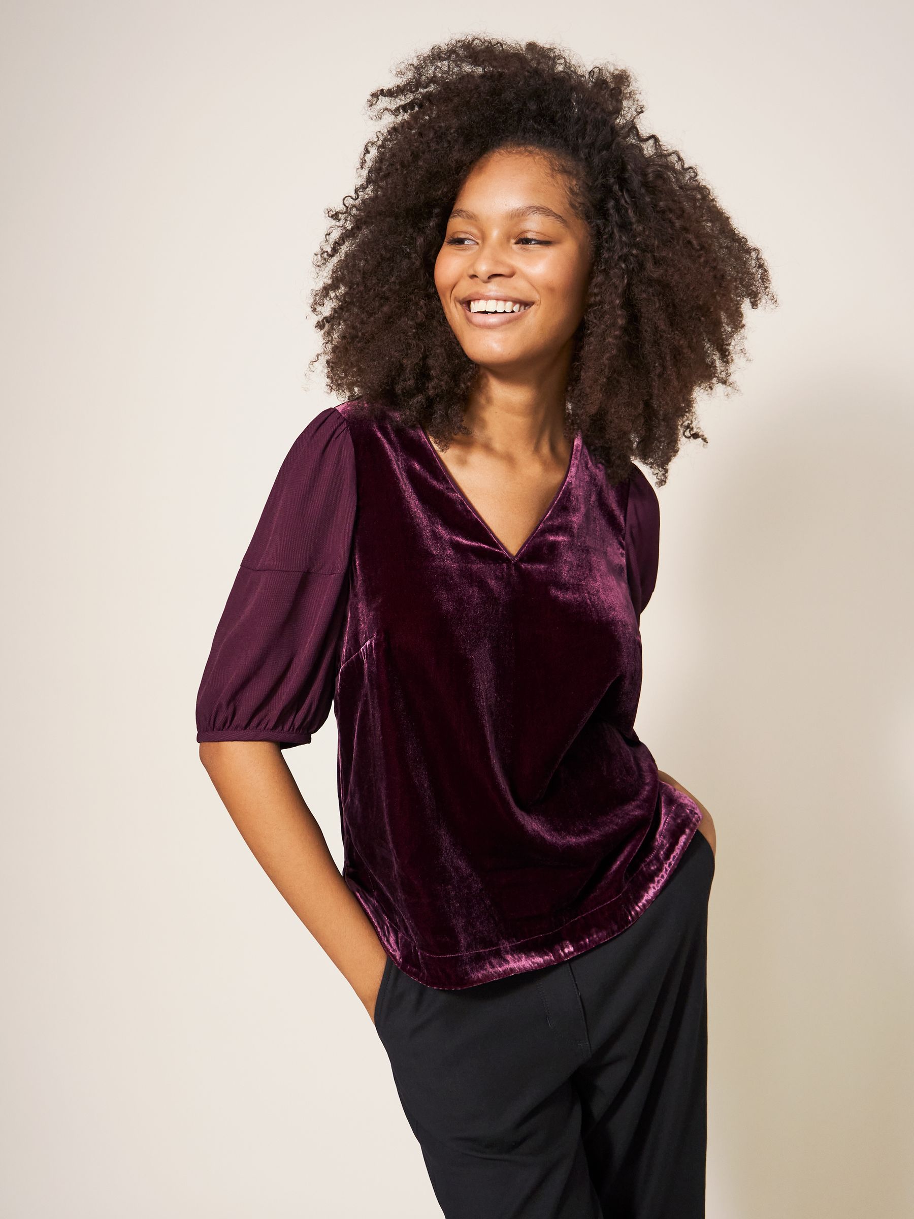 Long velvet top deals