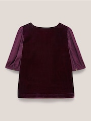 White Stuff Purple Cleo Velvet Top - Image 7 of 7