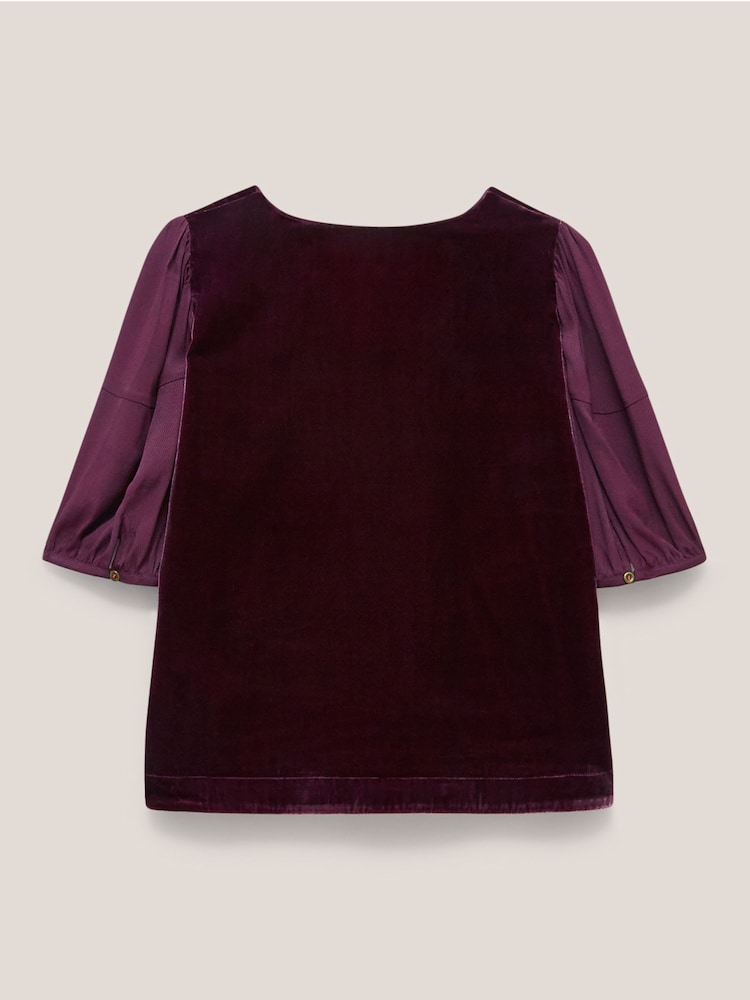 White Stuff Purple Cleo Velvet Top - Image 7 of 7 White Stuff Purple Cleo Velvet Top - Image 7 of 7