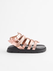 Rose Gold Leather Gladiator Sandals - Image 2 of 6