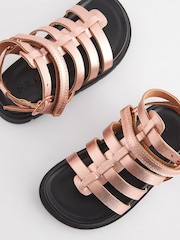 Rose Gold Leather Gladiator Sandals - Image 5 of 6