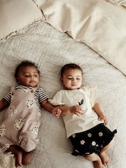 Monochrome Flower Baby Top and Shorts 2 Piece Set - Image 11 of 15